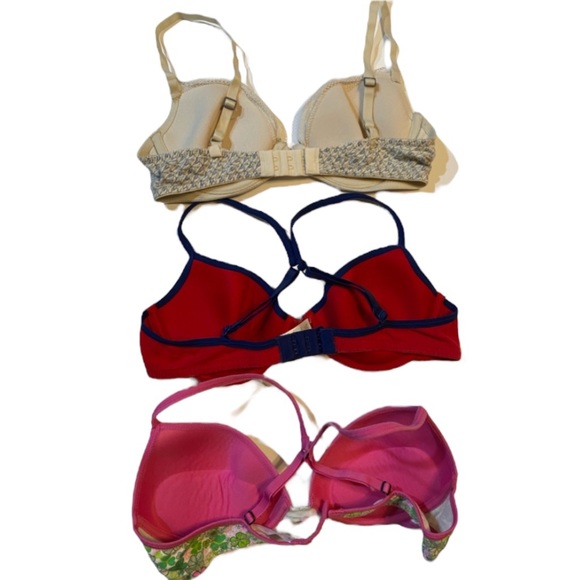 4 x 34B Bras Push-Up Cotton Blend Hanes Gilligan OMalley Convertible Racerback - Picture 3 of 11